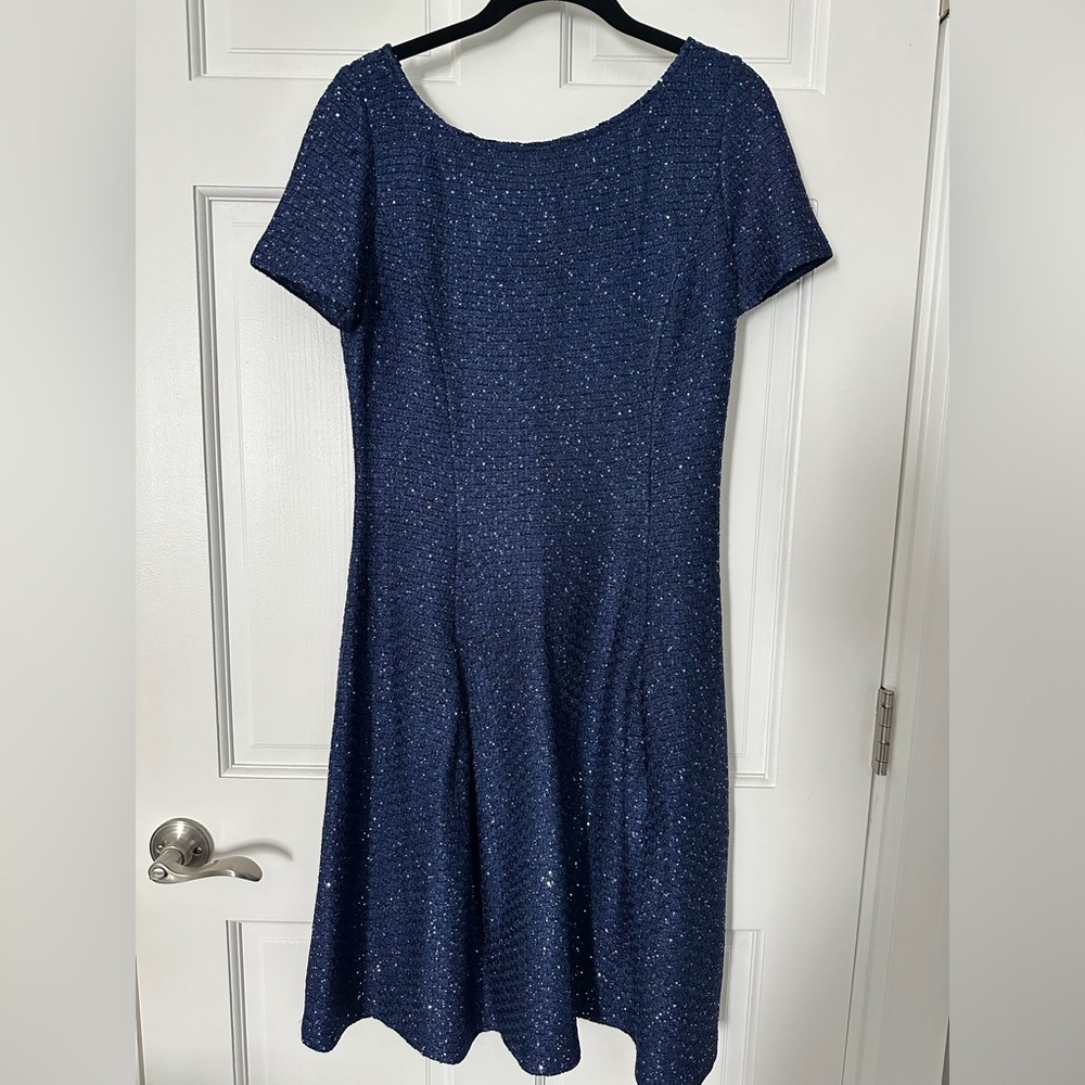 NWT Super Sparkly St. John Dress - Navy Blue with sequins - Size 4